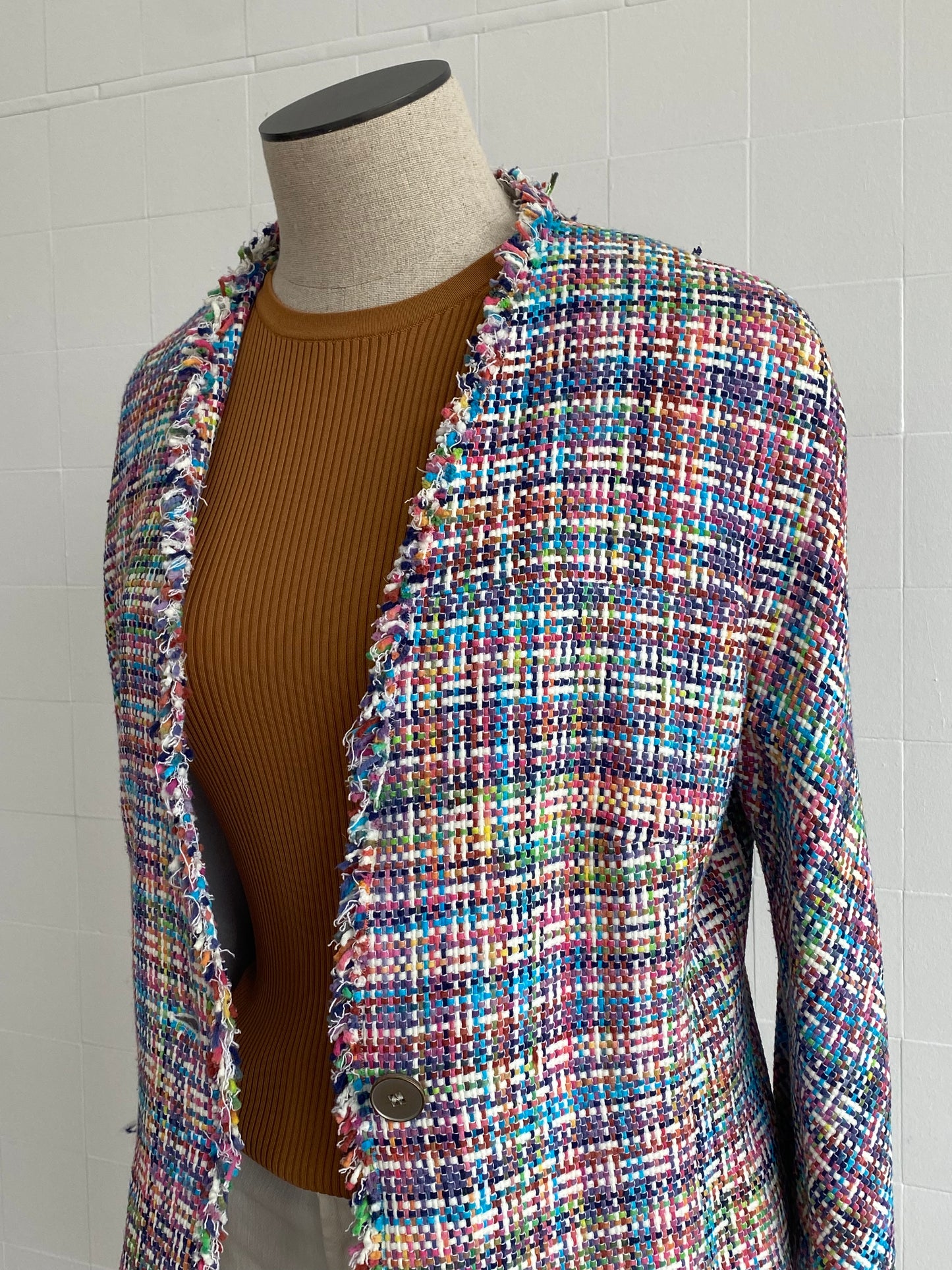 RAINI RAINBOW TWEED CROPPED BLAZER - SIZE 10