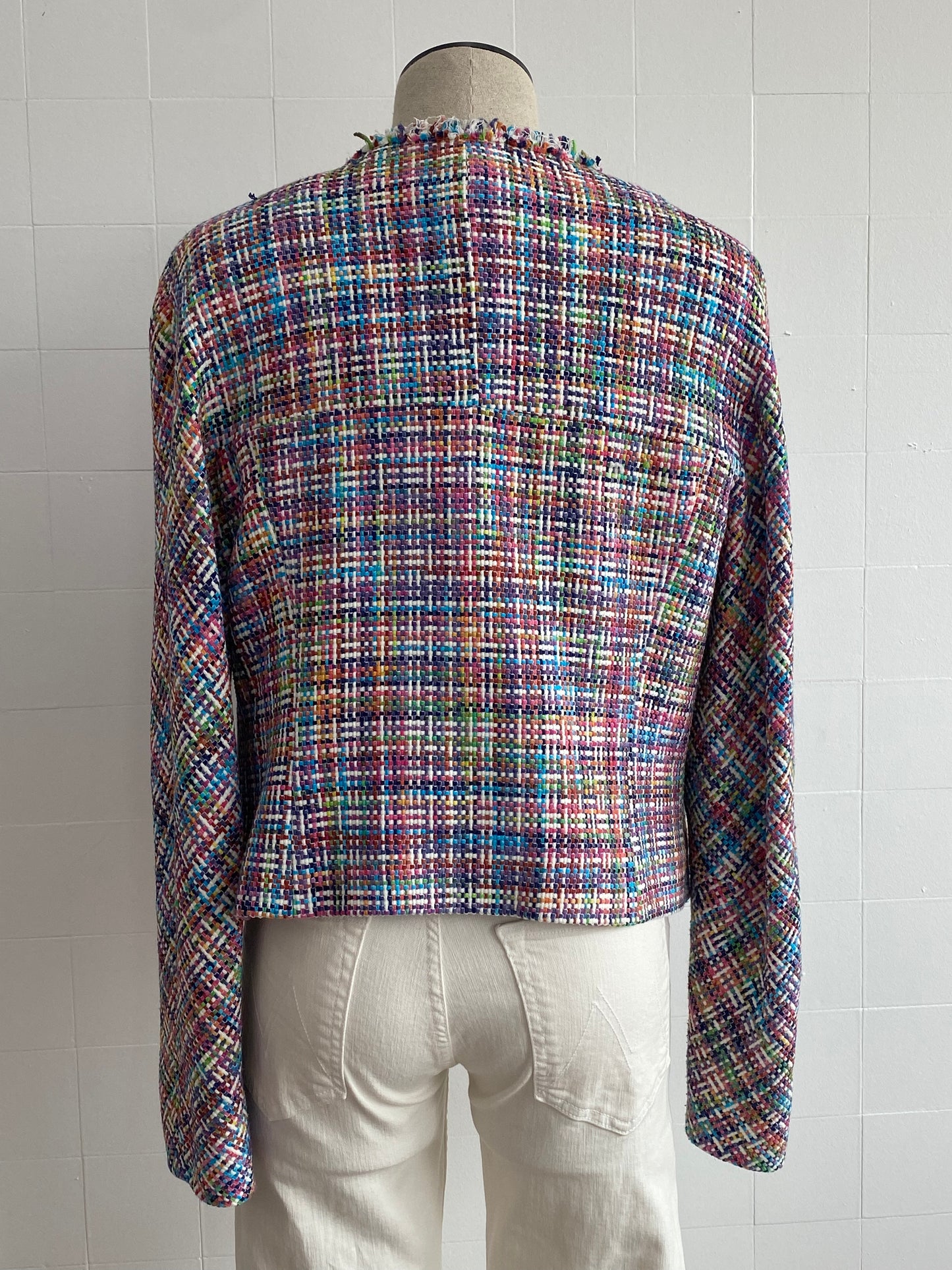 RAINI RAINBOW TWEED CROPPED BLAZER - SIZE 10