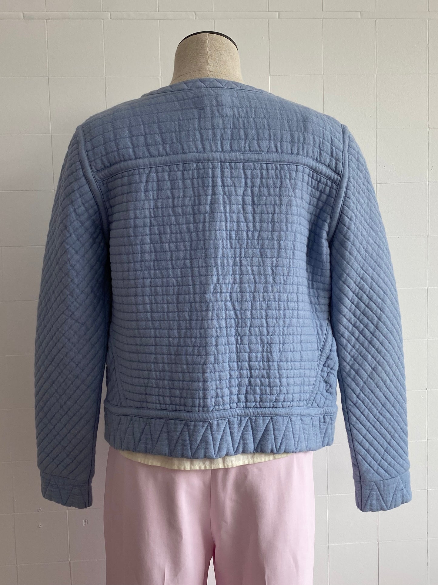 YAYA WOMAN CHAMBRAY QUILTED BOMBER - SIZE 40 (10)