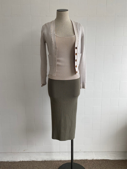 ANINE BING JULIAN SKIRT IN KHAKI - SIZE S