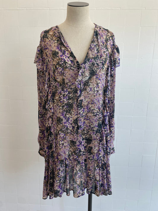 ISABEL MARANT PRINTED MINI DRESS - SIZE 36 (6-8 AUS)