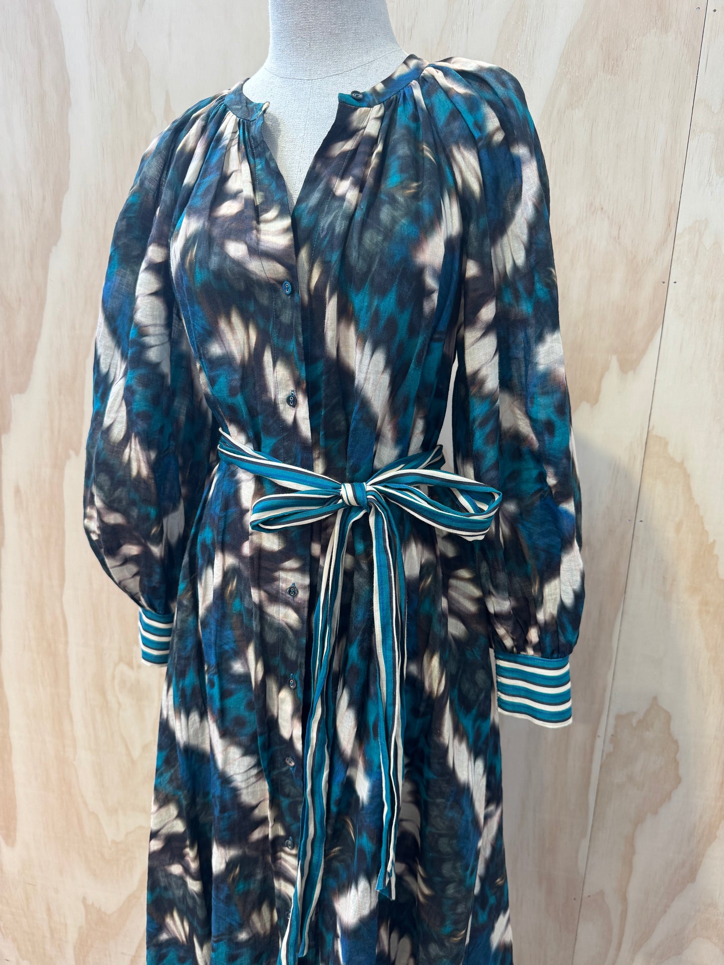 HUSK TIE DIE SHIRT MAXI DRESS - SIZE XS