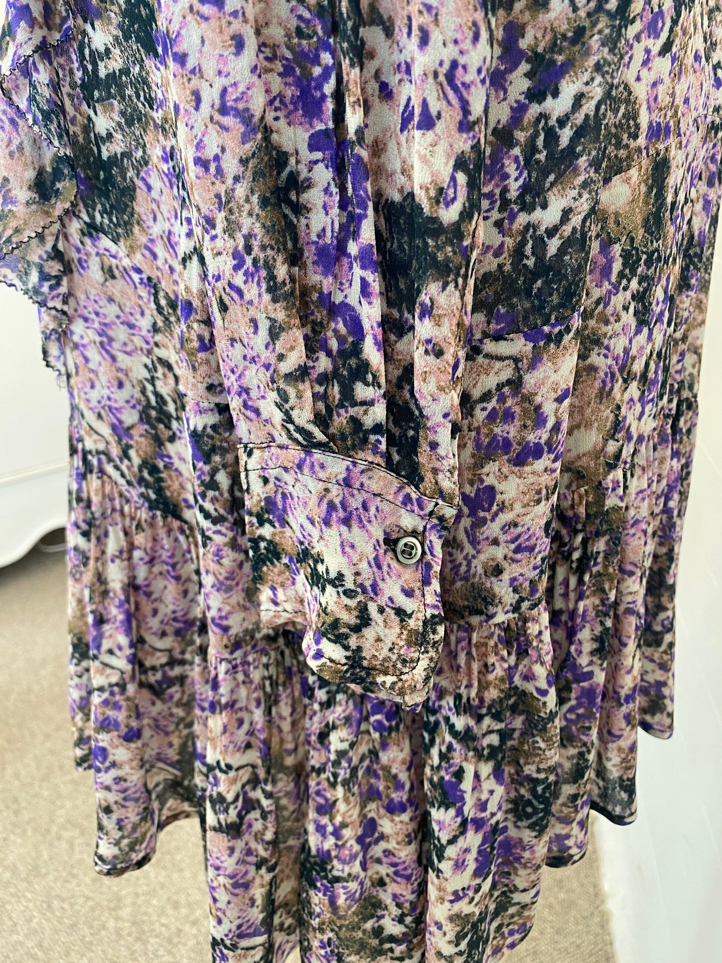 ISABEL MARANT PRINTED MINI DRESS - SIZE 36 (6-8 AUS)