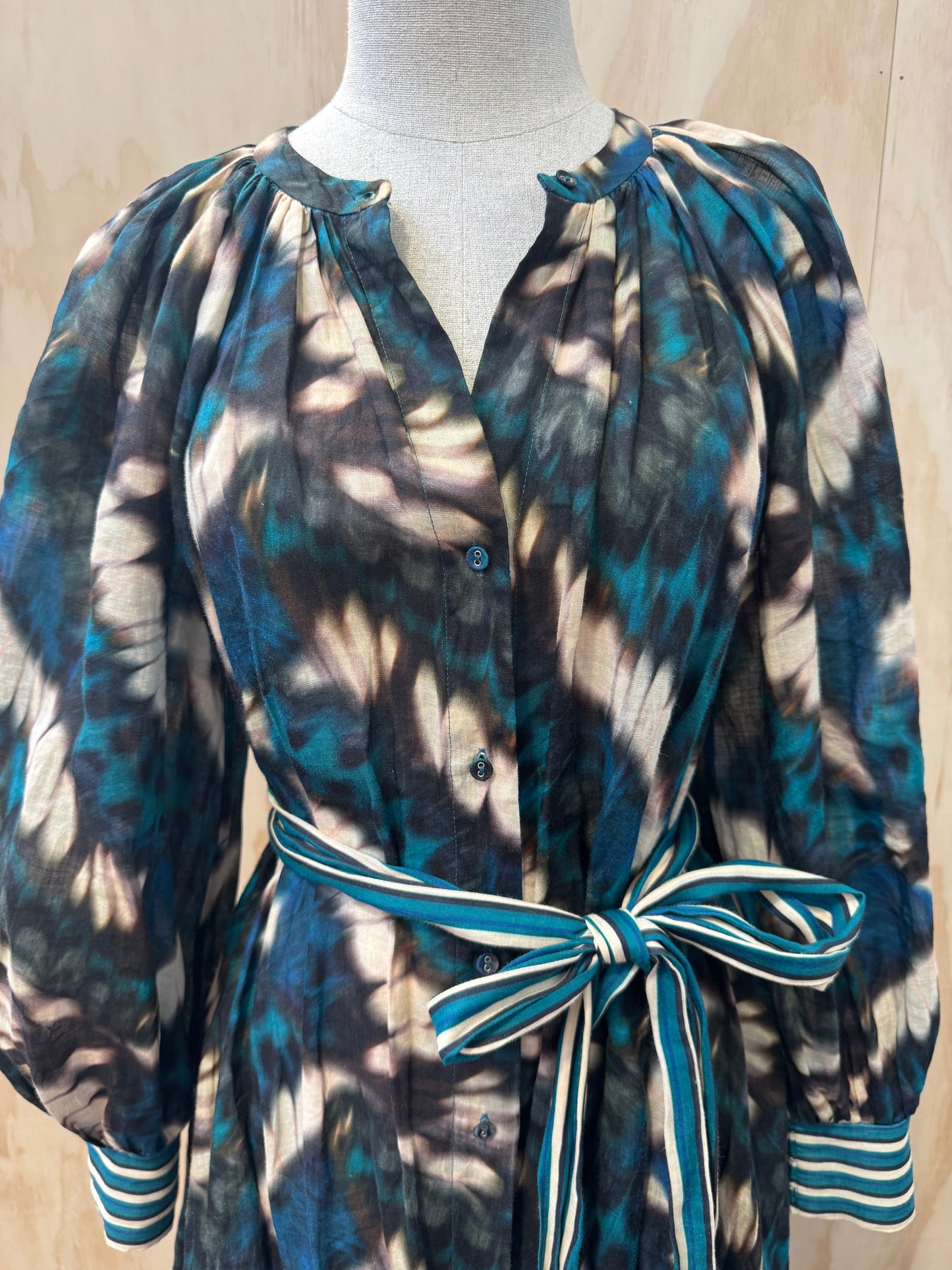 HUSK TIE DIE SHIRT MAXI DRESS - SIZE XS