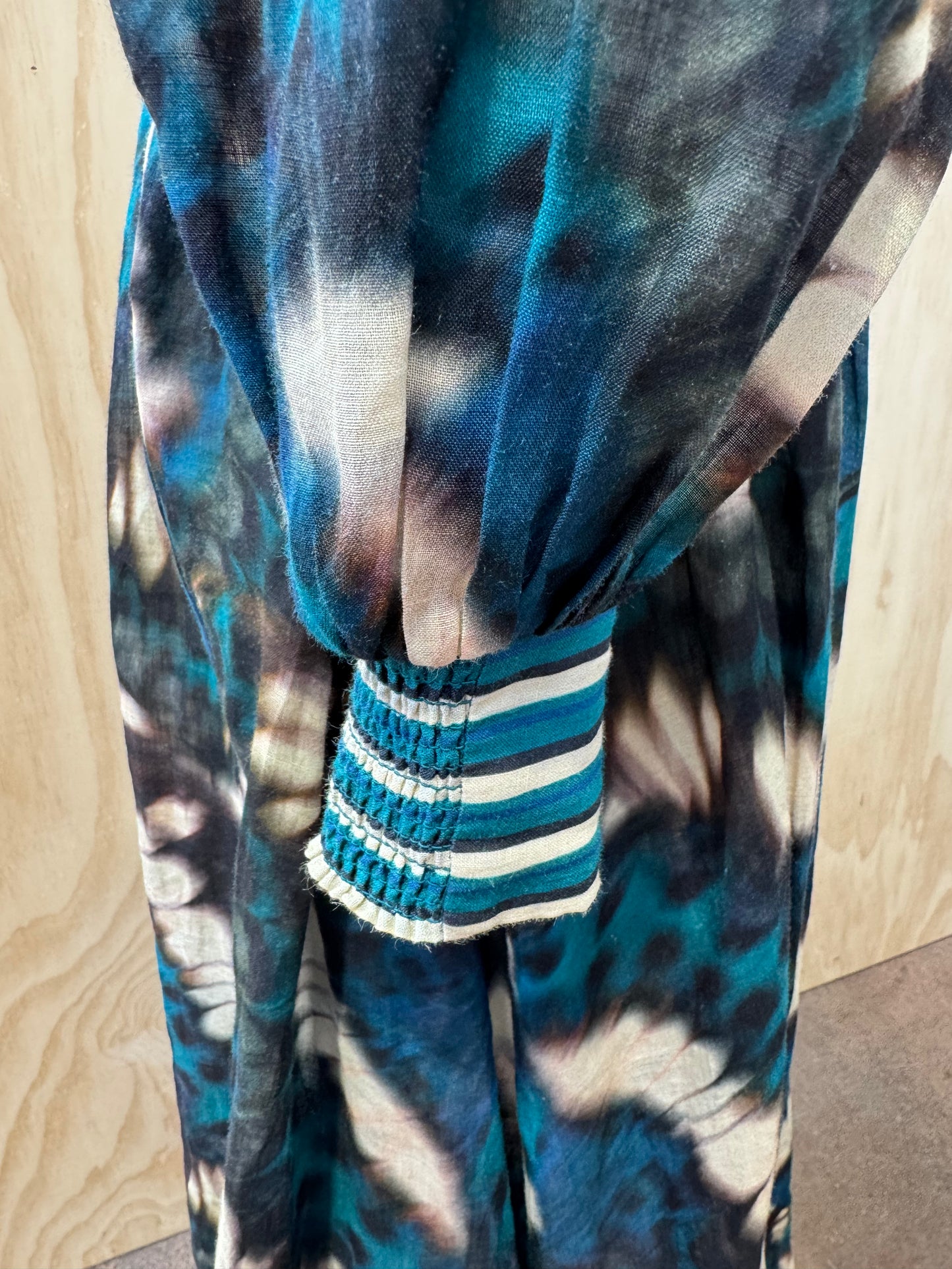 HUSK TIE DIE SHIRT MAXI DRESS - SIZE XS