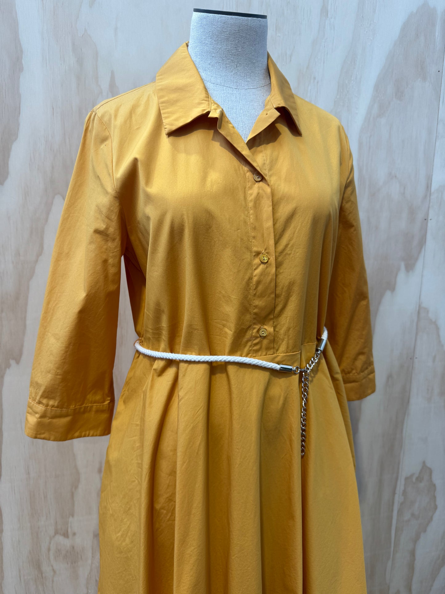 MAX MARA MUSTARD SHIRT DRESS - SIZE 12