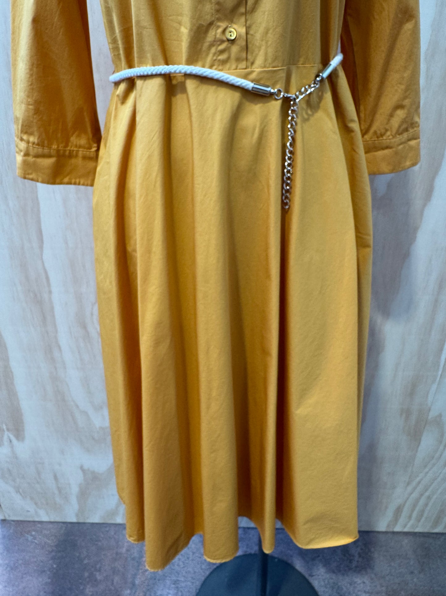 MAX MARA MUSTARD SHIRT DRESS - SIZE 12