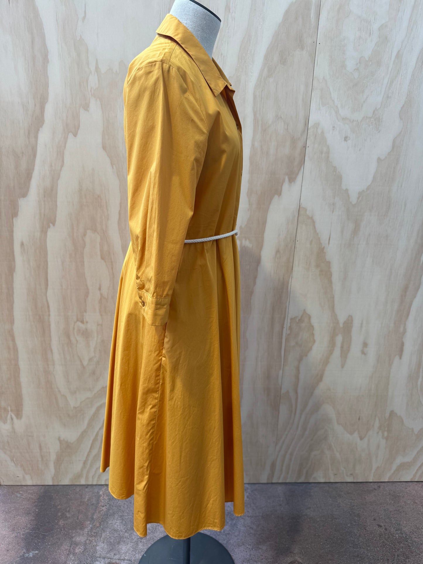 MAX MARA MUSTARD SHIRT DRESS - SIZE 12