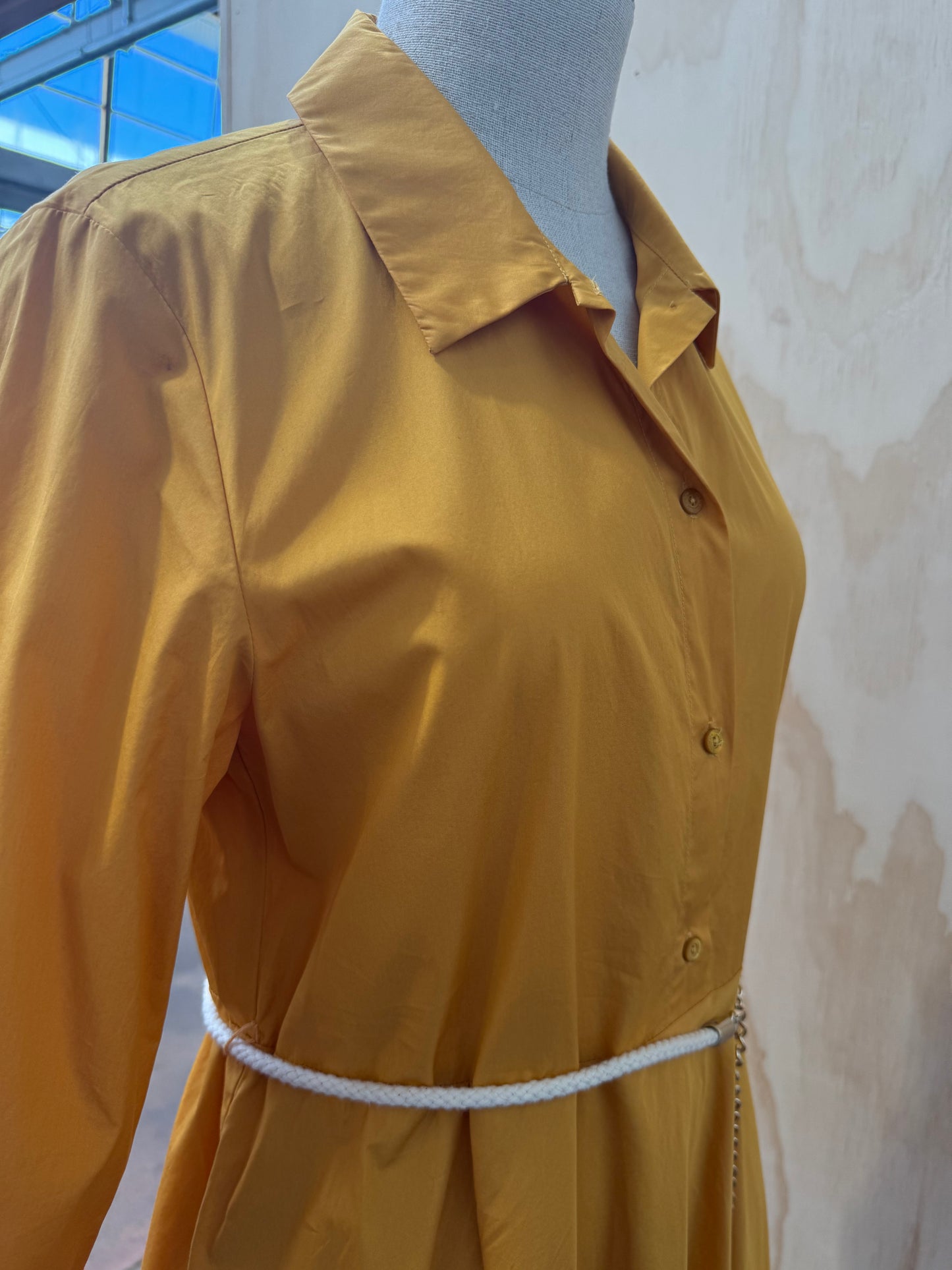 MAX MARA MUSTARD SHIRT DRESS - SIZE 12