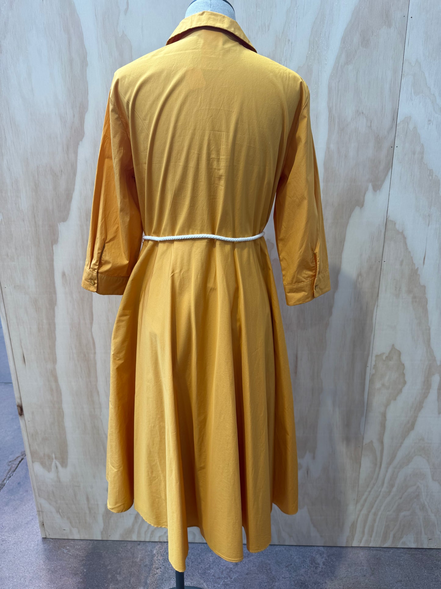 MAX MARA MUSTARD SHIRT DRESS - SIZE 12