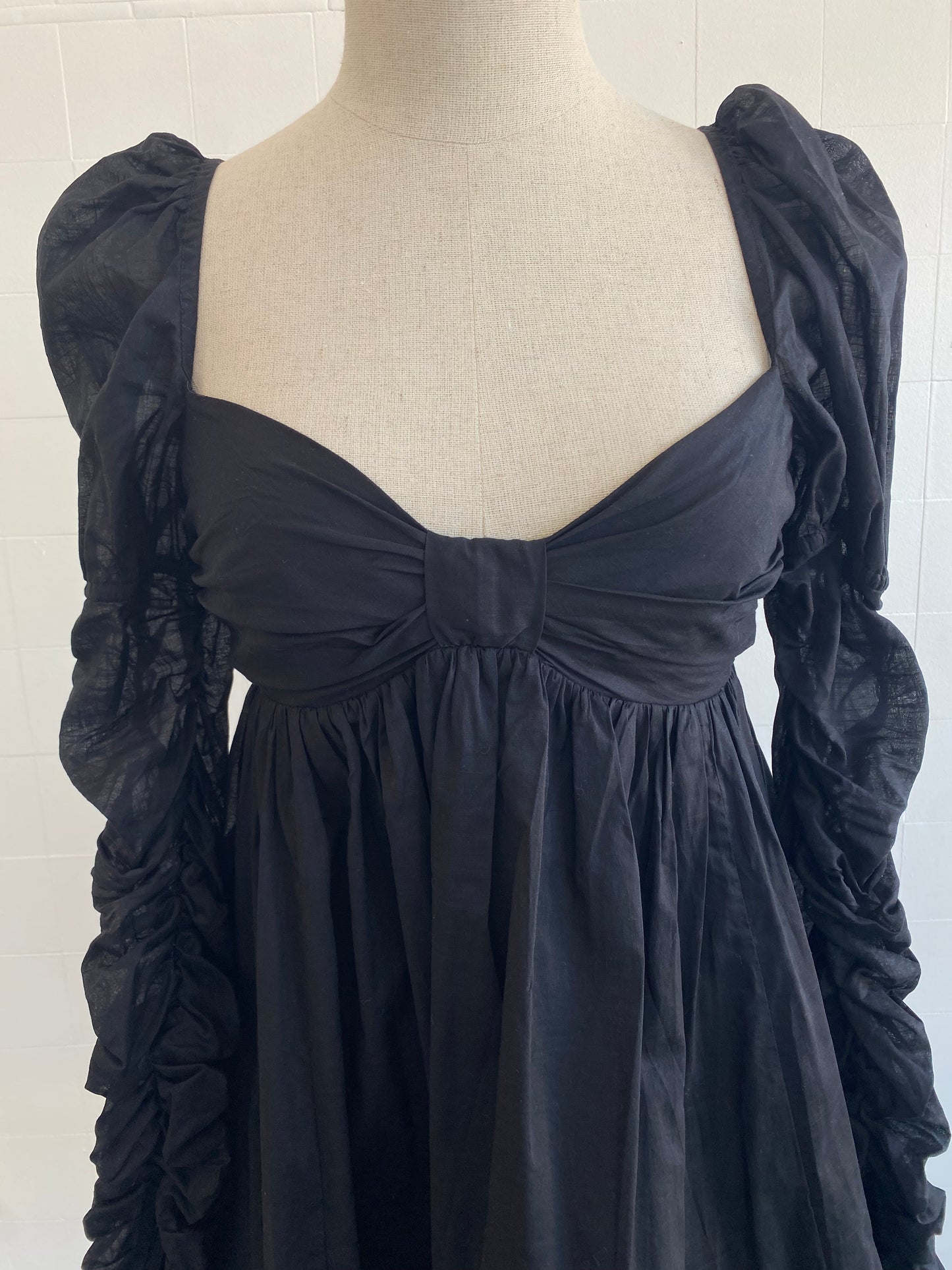 ZIMMERMANN RUCHED BLACK MINI DRESS - SIZE 1