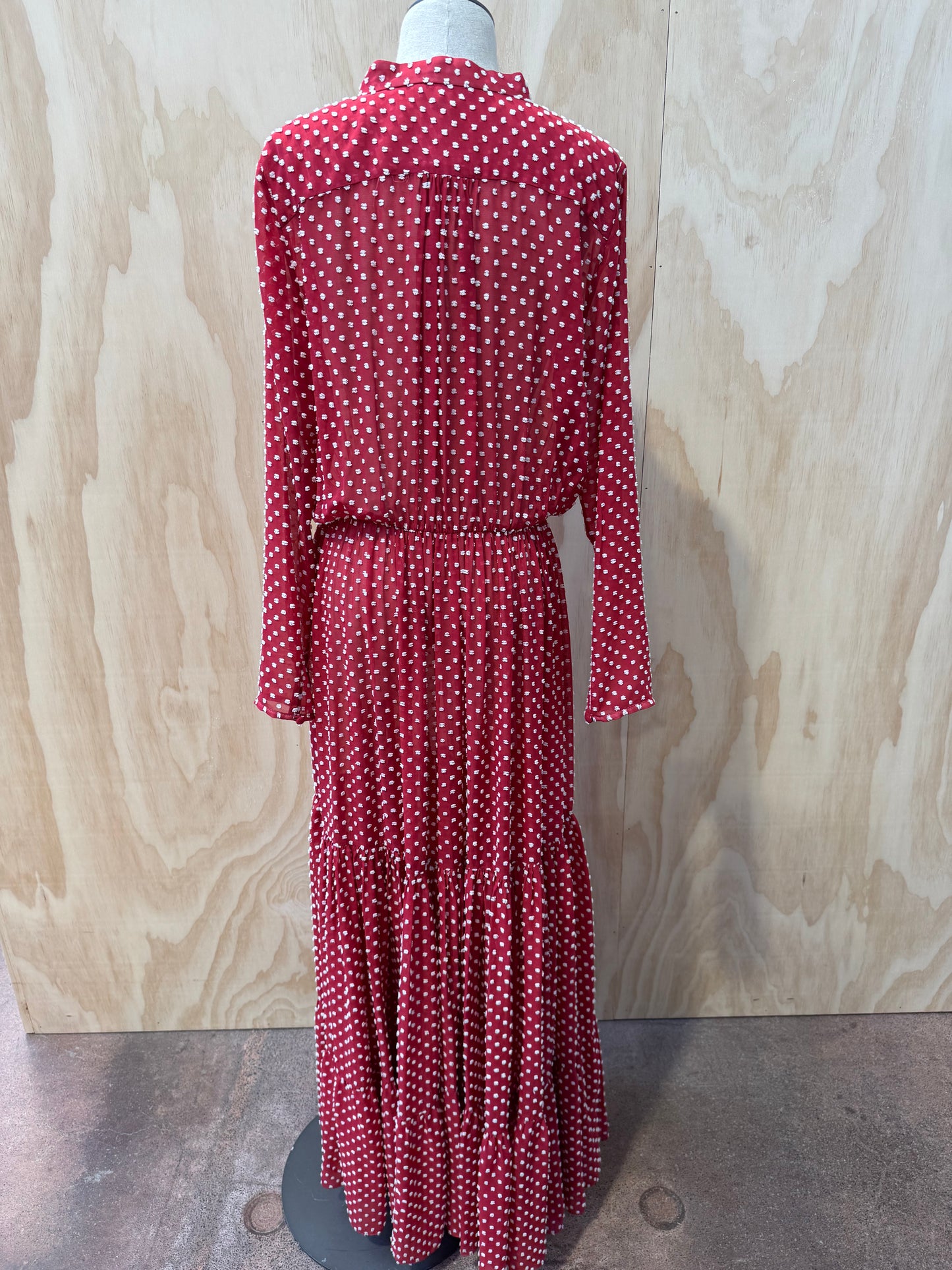 SALONI POLKA DOT RED MAXI DRESS - SIZE 12