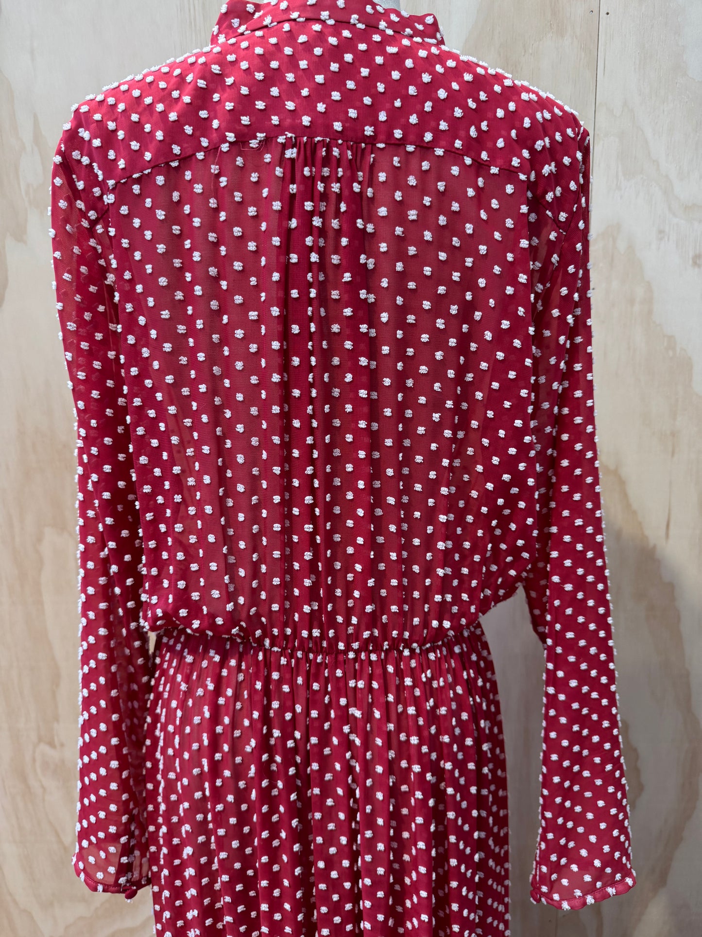 SALONI POLKA DOT RED MAXI DRESS - SIZE 12