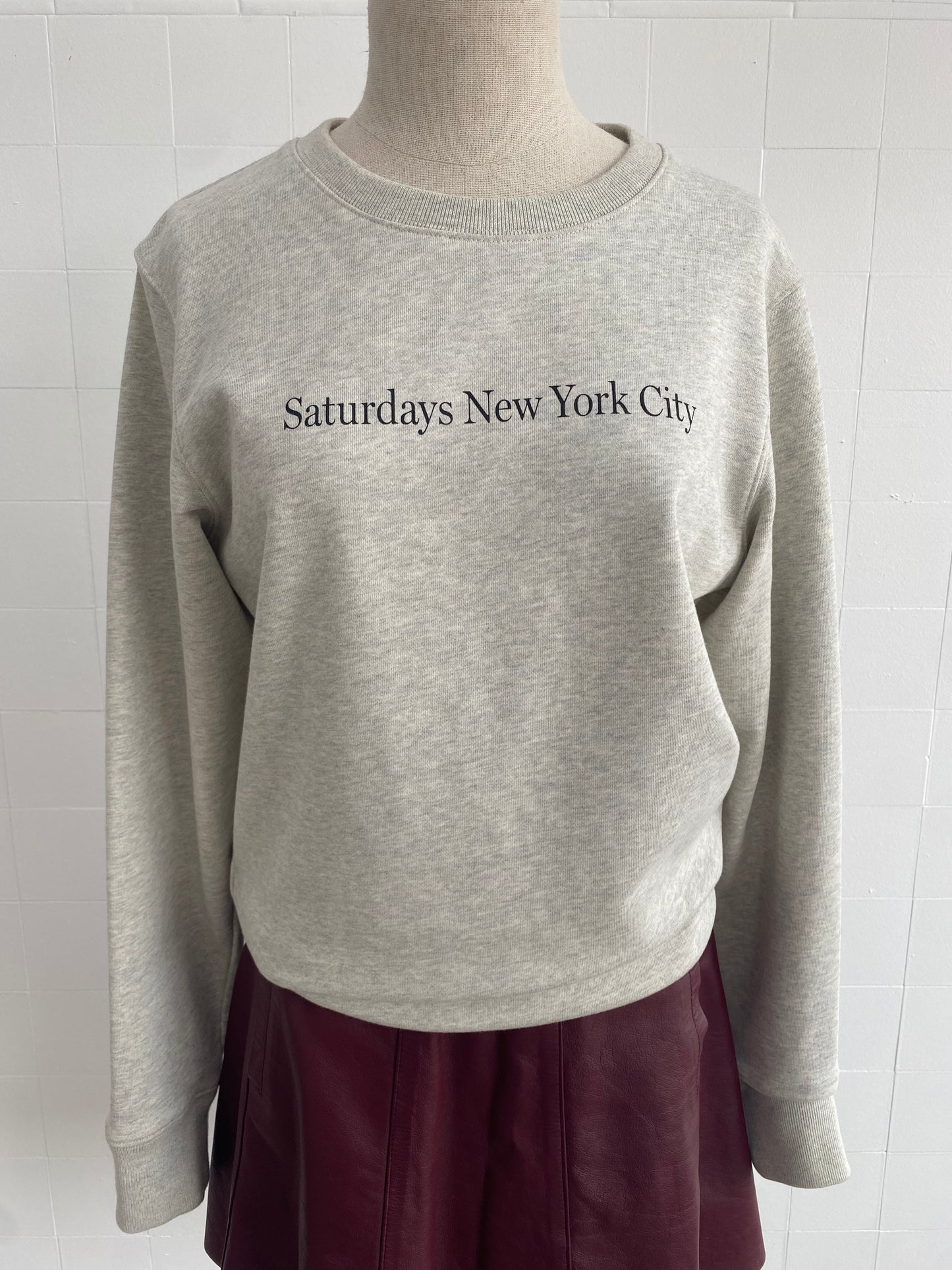 SATURDAYS NEW YORK CITY GREY SWEATER - SIZE S