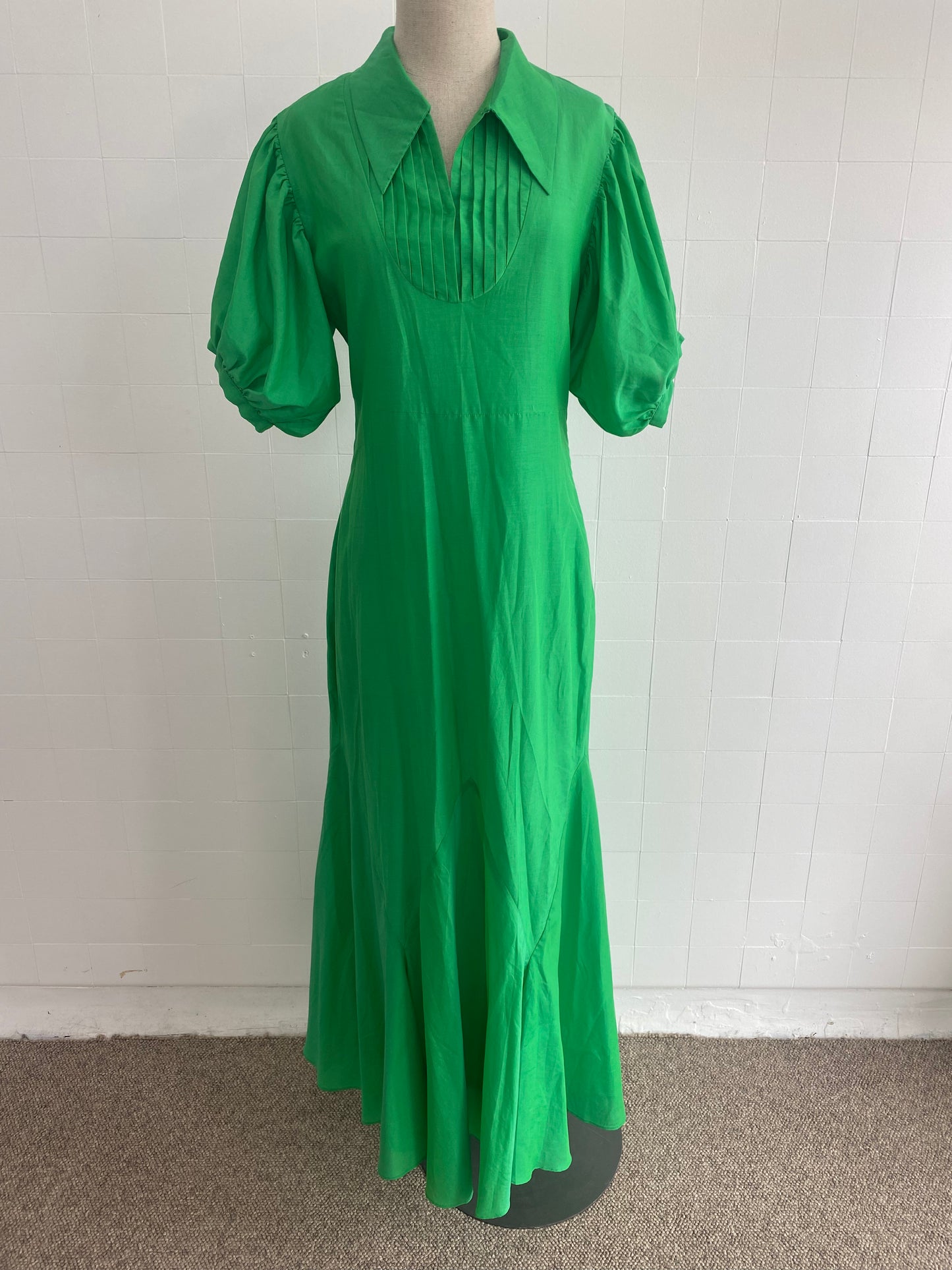 LUUDA GREEN MAXI SHIRT DRESS - SIZE L