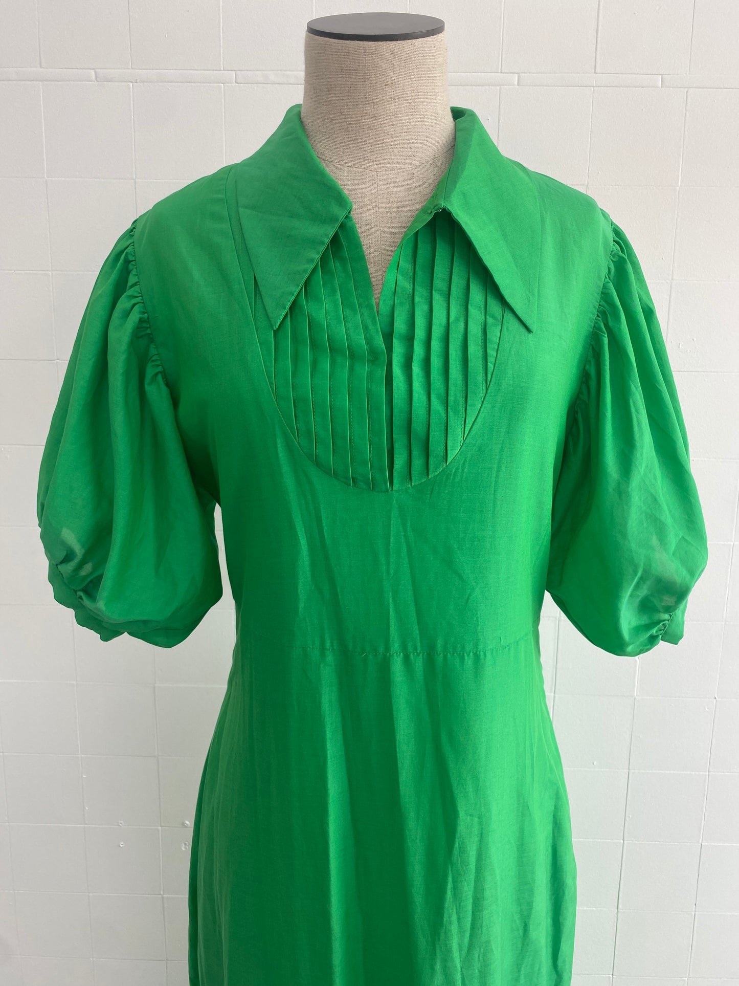 LUUDA GREEN MAXI SHIRT DRESS - SIZE L