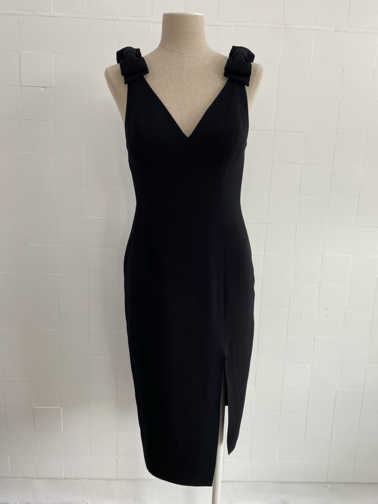 ZIMMERMANN BLACK SLEEVELESS DRESS WITH BOWS - SIZE 2 (SIZE 12)