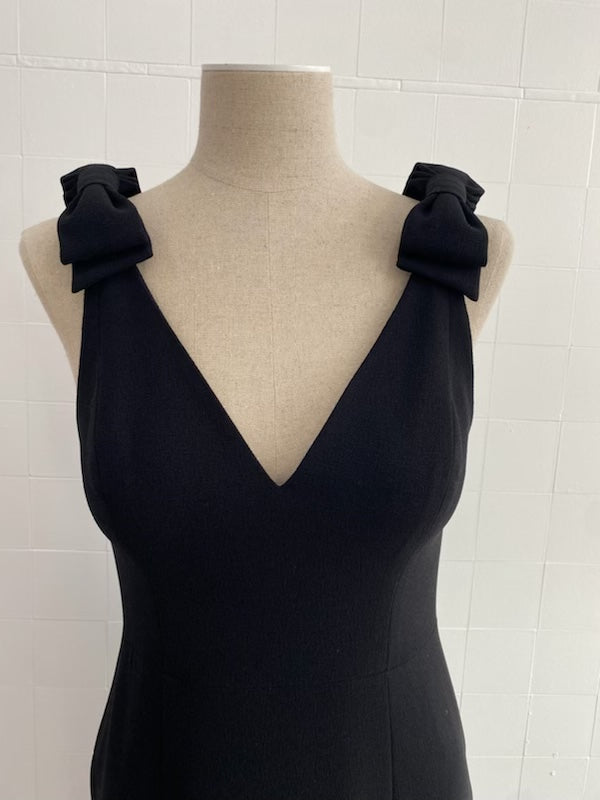 ZIMMERMANN BLACK SLEEVELESS DRESS WITH BOWS - SIZE 2 (SIZE 12)