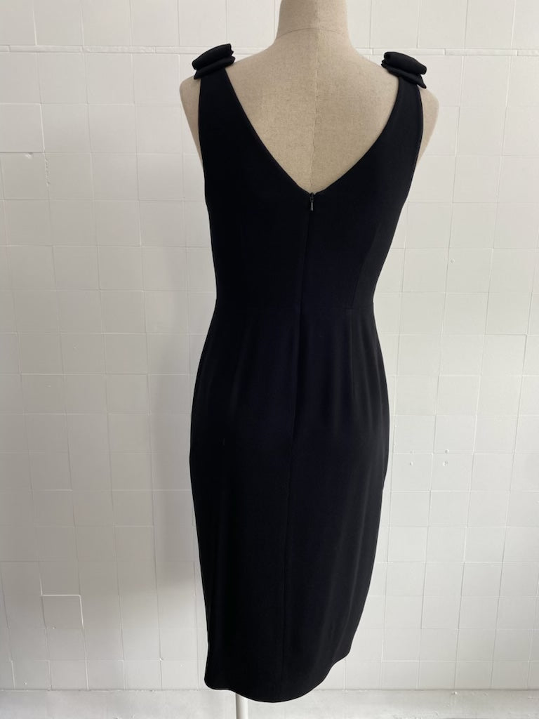 ZIMMERMANN BLACK SLEEVELESS DRESS WITH BOWS - SIZE 2 (SIZE 12)