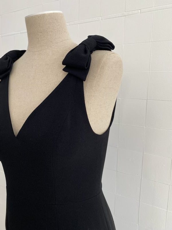 ZIMMERMANN BLACK SLEEVELESS DRESS WITH BOWS - SIZE 2 (SIZE 12)