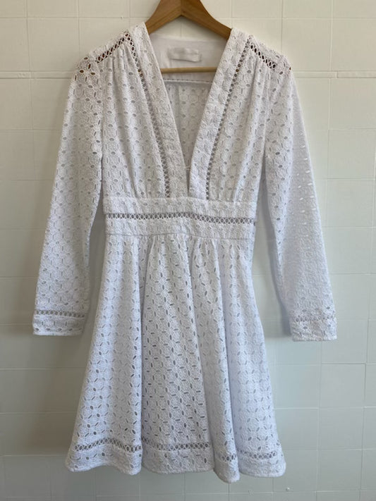 ZIMMERMANN WHITE EMBROIDERY DRESS - SIZE 1 (SIZE 10)