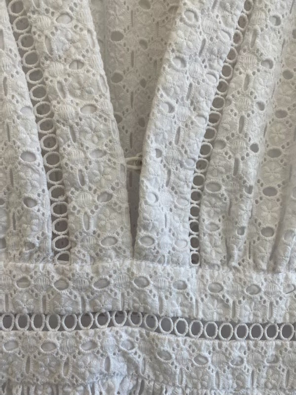 ZIMMERMANN WHITE EMBROIDERY DRESS - SIZE 1 (SIZE 10)