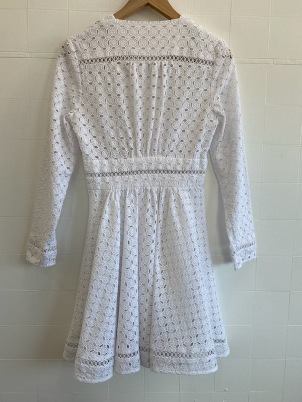 ZIMMERMANN WHITE EMBROIDERY DRESS - SIZE 1 (SIZE 10)