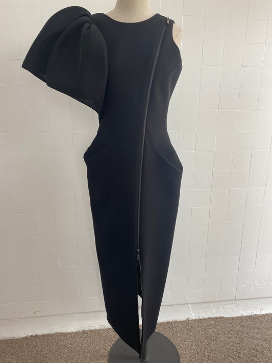 MATICEVSKI ANTICIPATE LEAF BLACK DRESS RENTAL - SIZE 12 (FITS 10-12)