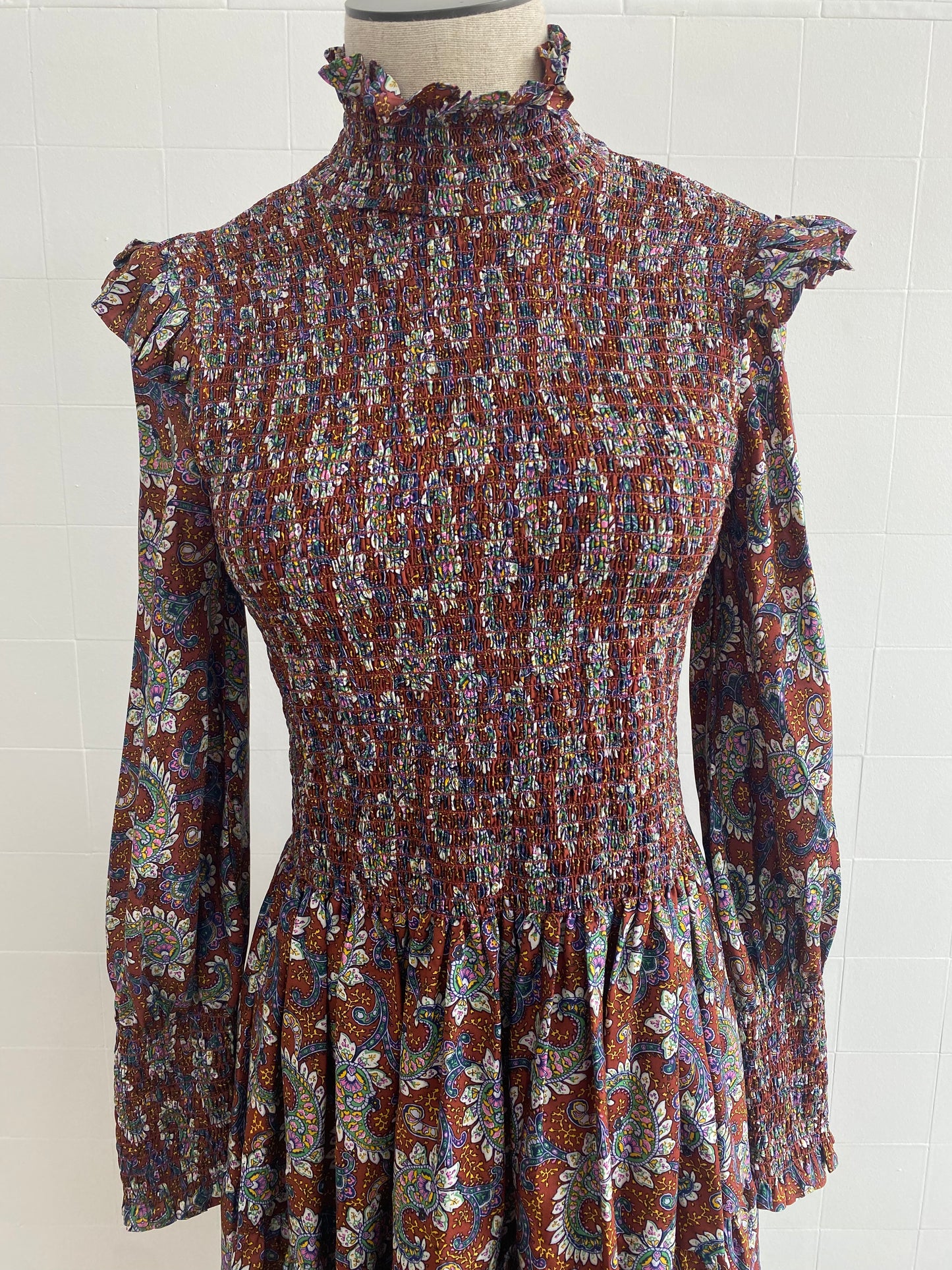 SCANLAN THEODORE PAISLEY DRESS - SIZE 6