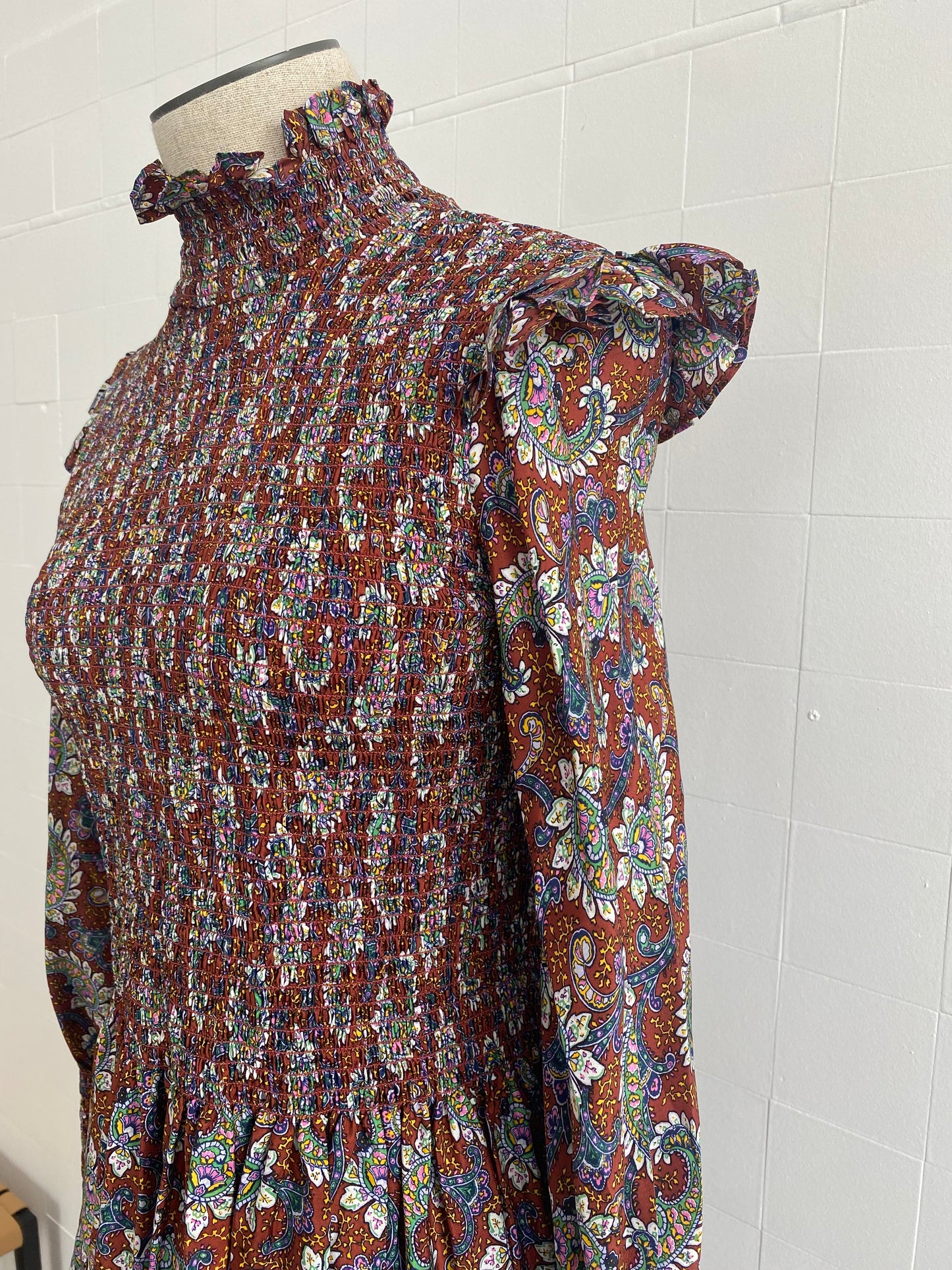 SCANLAN THEODORE PAISLEY DRESS - SIZE 6