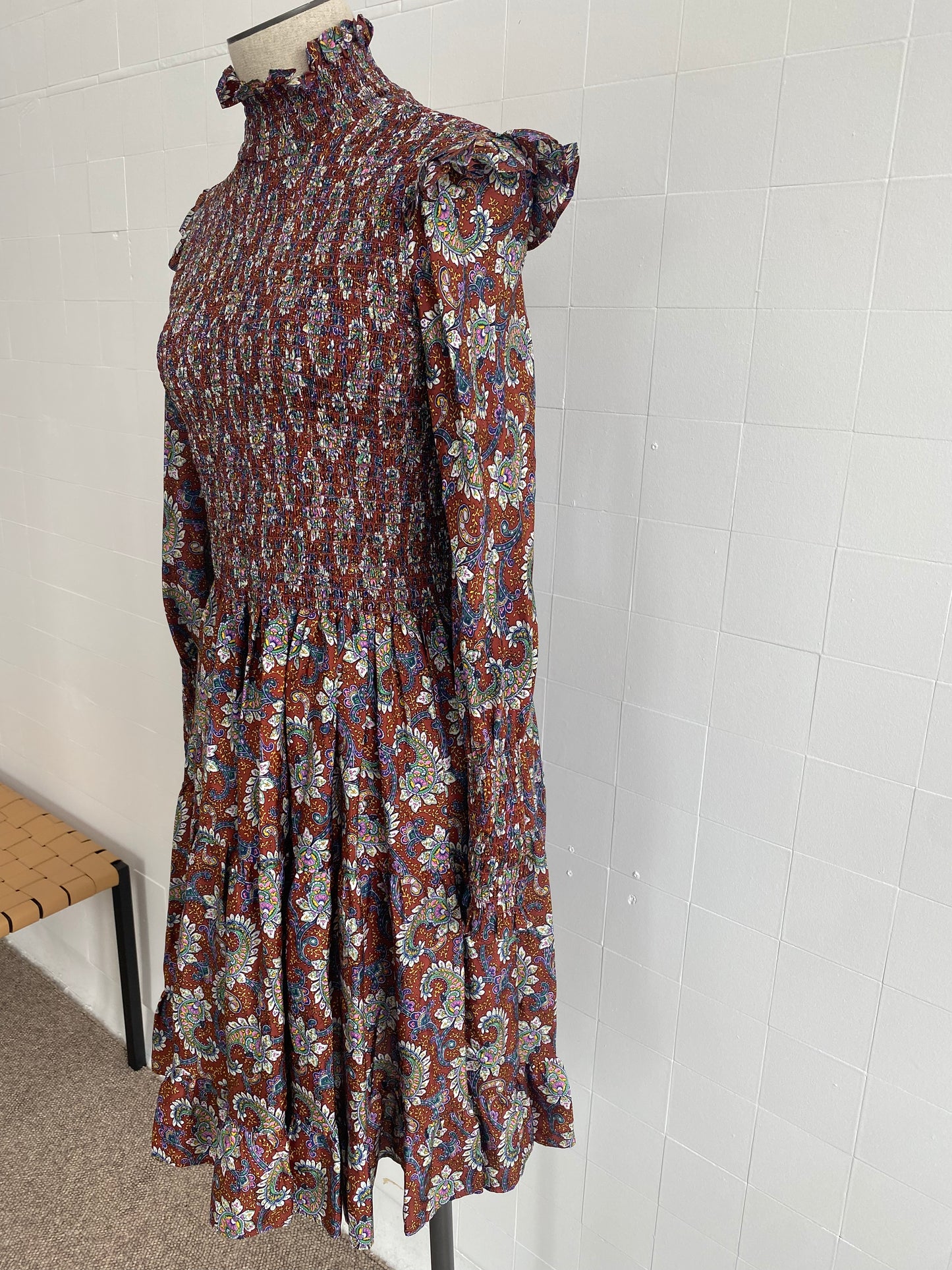 SCANLAN THEODORE PAISLEY DRESS - SIZE 6