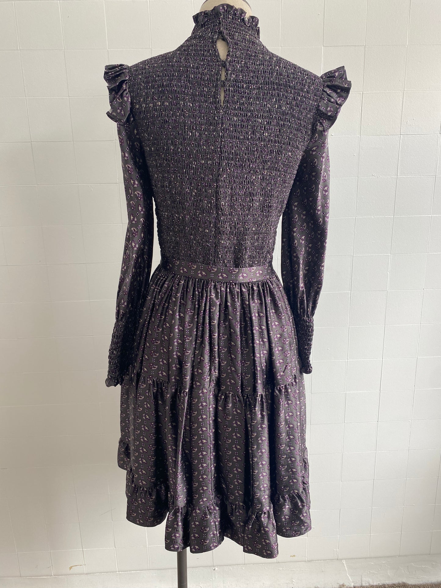 SCANLAN THEODORE LONG SLEEVE PAISLEY DRESS - SIZE 6