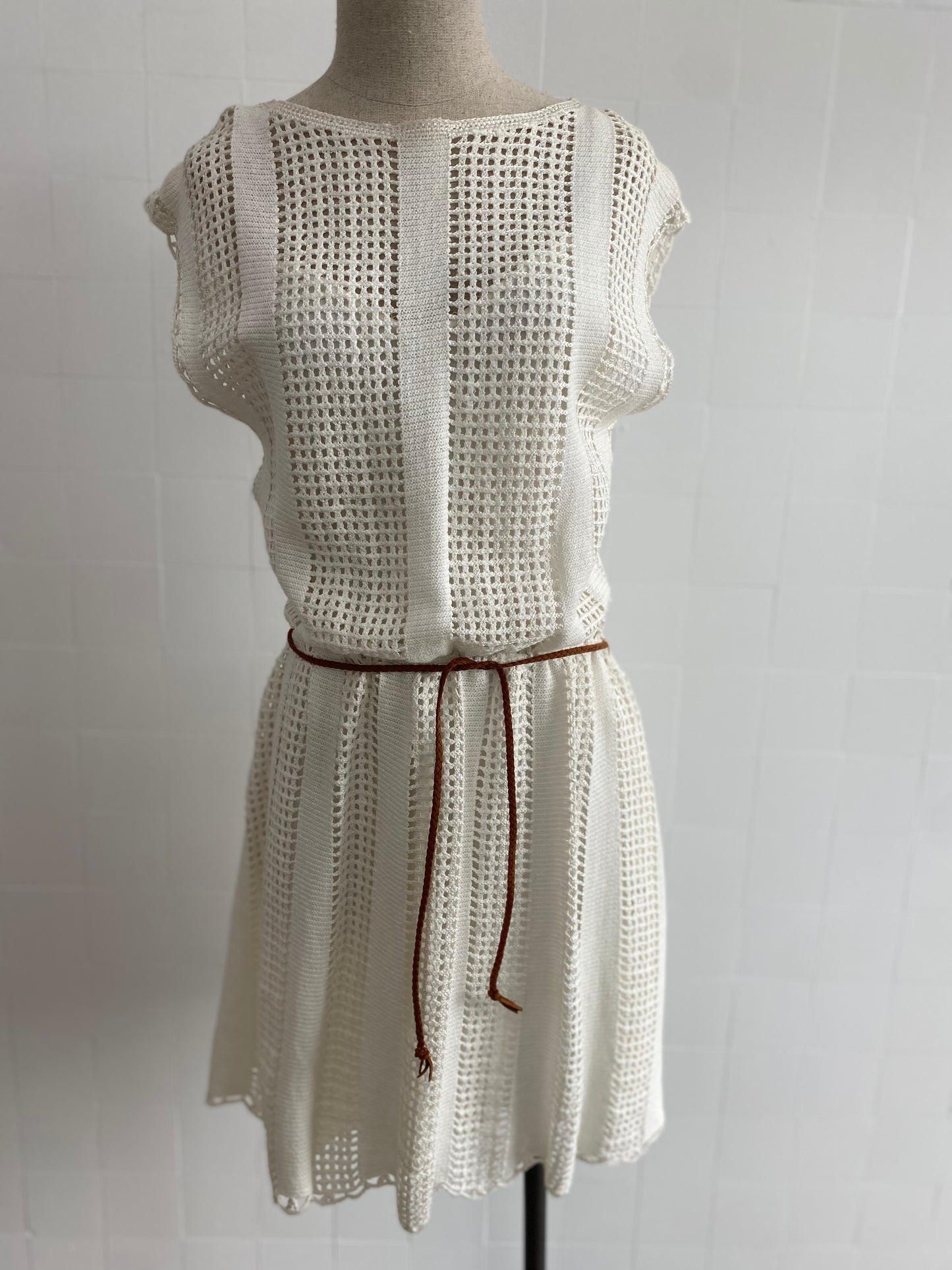 ZIMMERMANN SHORT SLEEVED CROCHET DRESS - SIZE 2 (SIZE 12)