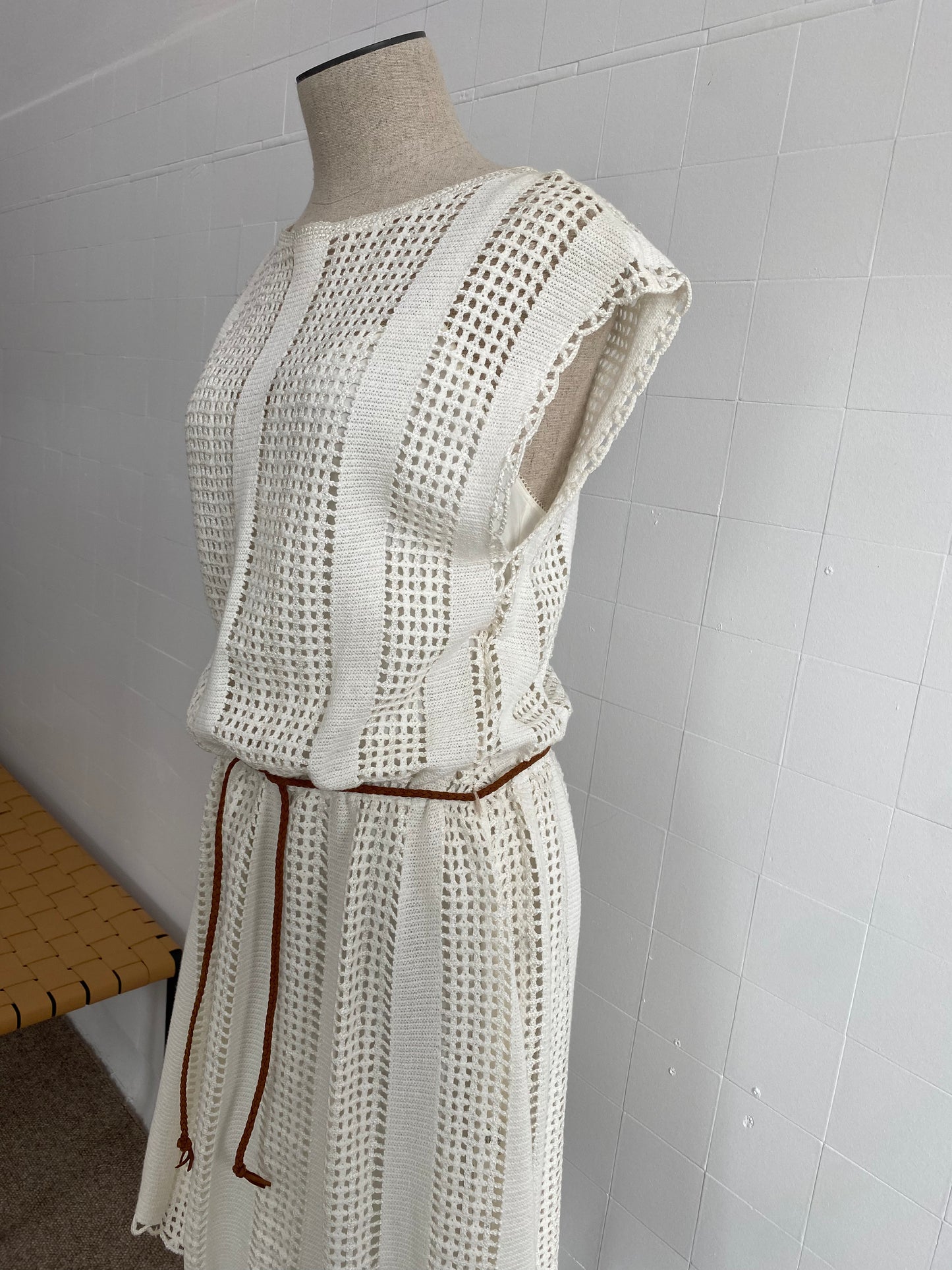 ZIMMERMANN SHORT SLEEVED CROCHET DRESS - SIZE 2 (SIZE 12)