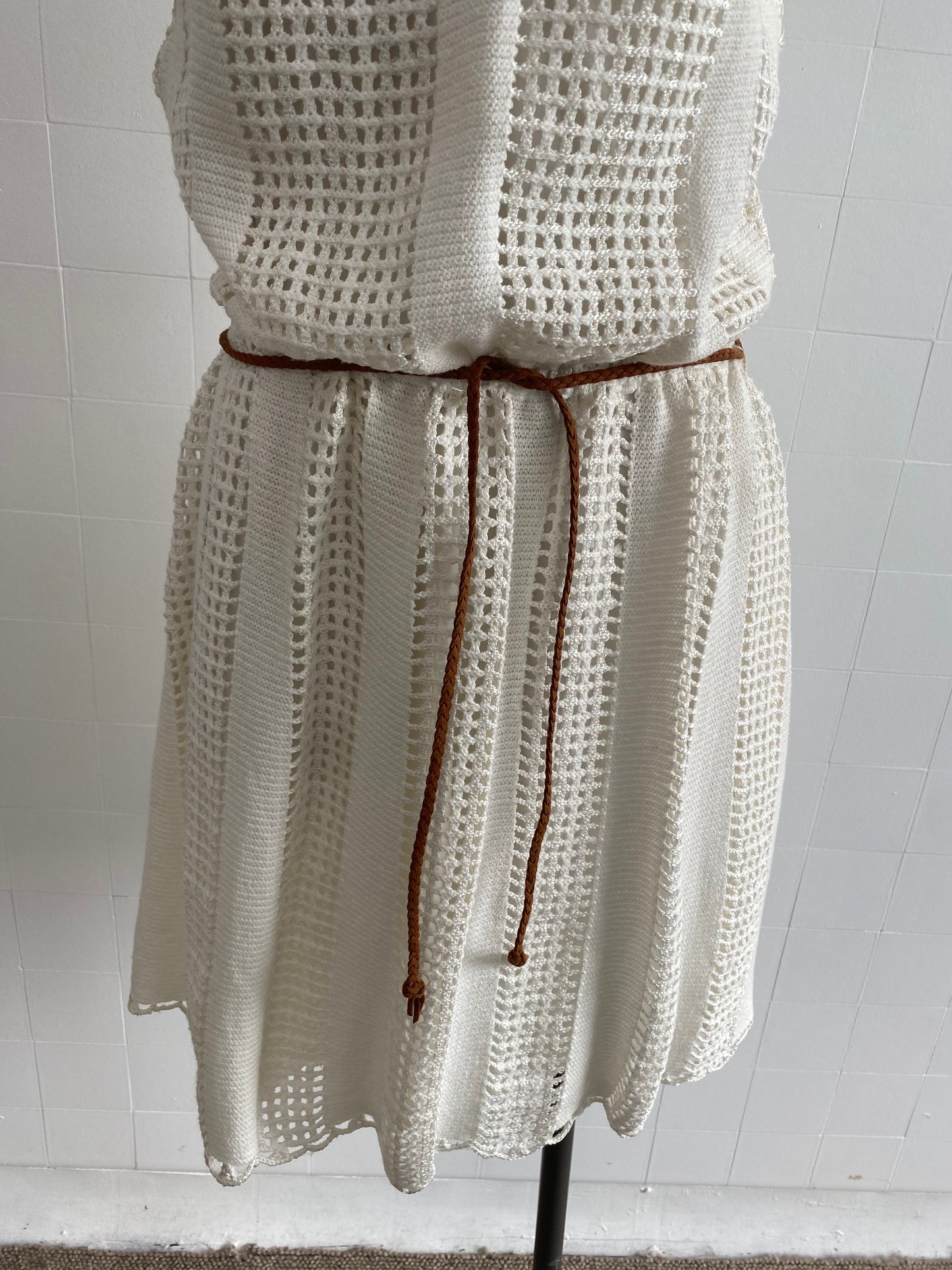 ZIMMERMANN SHORT SLEEVED CROCHET DRESS - SIZE 2 (SIZE 12)